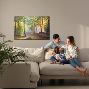 Peinture sur toile Rivière Dans La Forêt D'été – Image 7