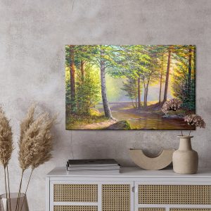 Peinture sur toile Rivière Dans La Forêt D'été – Image 3