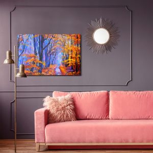 Peinture sur toile Forêt Bleu-Orange – Image 4