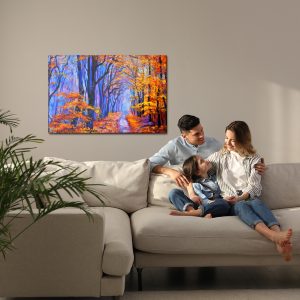 Peinture sur toile Forêt Bleu-Orange – Image 7