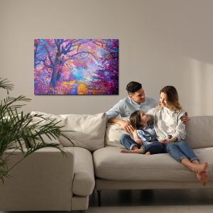 Peinture sur toile Un Chemin Dans Une Forêt Colorée – Image 7