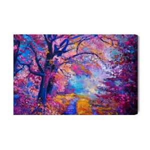 Peinture sur toile Un Chemin Dans Une Forêt Colorée – Image 2