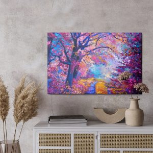 Peinture sur toile Un Chemin Dans Une Forêt Colorée – Image 3