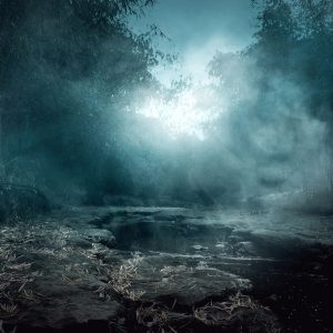 Peinture sur toile Rivière Dans Une Forêt Brumeuse – Image 1