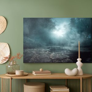 Peinture sur toile Rivière Dans Une Forêt Brumeuse – Image 5