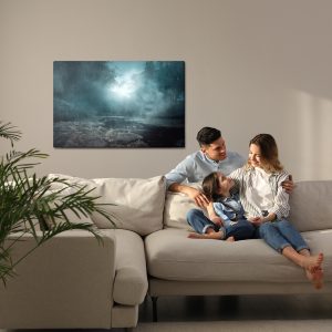 Peinture sur toile Rivière Dans Une Forêt Brumeuse – Image 7