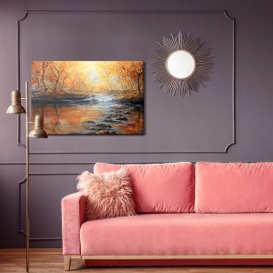Peinture sur toile Rivière Dans La Forêt D'automne – Image 4