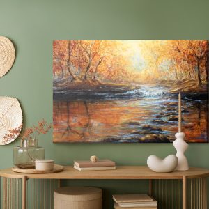 Peinture sur toile Rivière Dans La Forêt D'automne – Image 5
