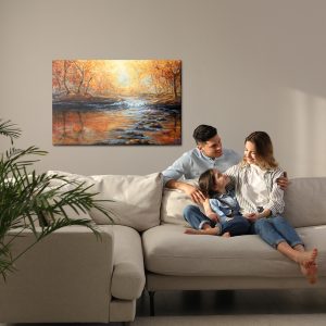 Peinture sur toile Rivière Dans La Forêt D'automne – Image 7