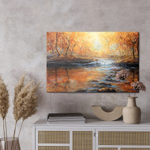 Peinture sur toile Rivière Dans La Forêt D'automne – Image 3