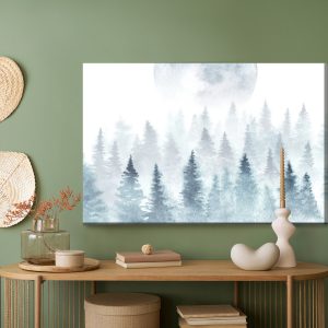 Peinture sur toile La Lune Au-Dessus De La Forêt Brumeuse – Image 5
