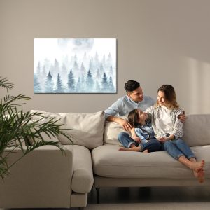 Peinture sur toile La Lune Au-Dessus De La Forêt Brumeuse – Image 7