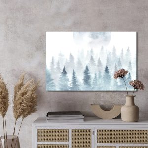 Peinture sur toile La Lune Au-Dessus De La Forêt Brumeuse – Image 3