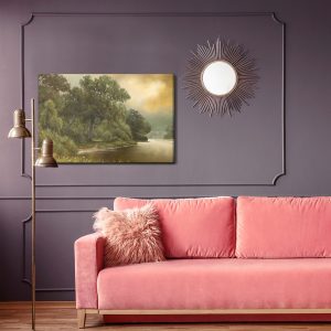 Peinture sur toile Paysage Forestier Avec Une Rivière – Image 4
