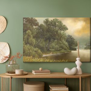Peinture sur toile Paysage Forestier Avec Une Rivière – Image 5