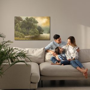Peinture sur toile Paysage Forestier Avec Une Rivière – Image 7