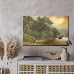 Peinture sur toile Paysage Forestier Avec Une Rivière – Image 3