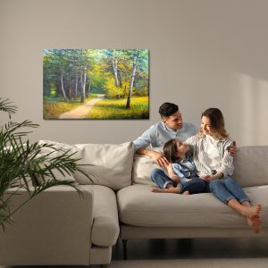 Peinture sur toile Chemin Dans Une Forêt De Bouleaux – Image 7