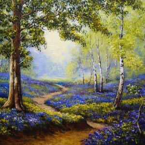 Peinture sur toile Chemin Dans La Forêt De Printemps – Image 1