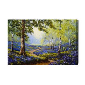 Peinture sur toile Chemin Dans La Forêt De Printemps – Image 2