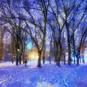 Peinture sur toile Hiver Dans Le Parc – Image 1