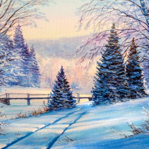 Peinture sur toile Paysage De Forêt D'hiver – Image 1
