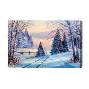 Peinture sur toile Paysage De Forêt D'hiver – Image 2