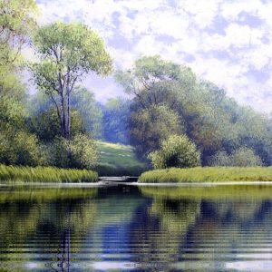 Peinture sur toile Rivière Sur Fond De Forêt – Image 1