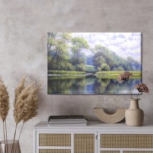Peinture sur toile Rivière Sur Fond De Forêt – Image 3