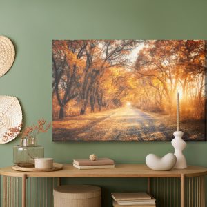 Peinture sur toile Route Dans La Forêt 3D D'automne – Image 5