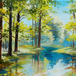 Peinture sur toile Le Paysage Forestier Est Peint – Image 1