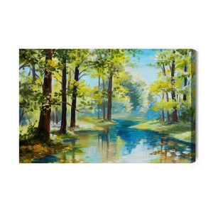 Peinture sur toile Le Paysage Forestier Est Peint – Image 2