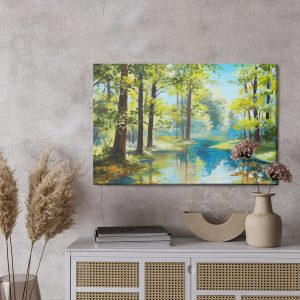 Peinture sur toile Le Paysage Forestier Est Peint – Image 3