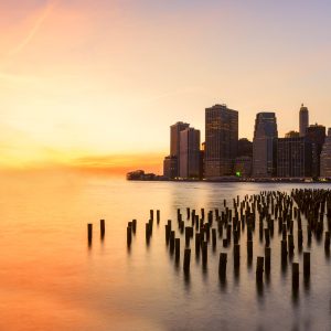 Peinture sur toile Coucher De Soleil À New York – Image 1