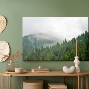 Peinture sur toile Brouillard Sur La Forêt De Conifères – Image 5