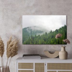 Peinture sur toile Brouillard Sur La Forêt De Conifères – Image 3