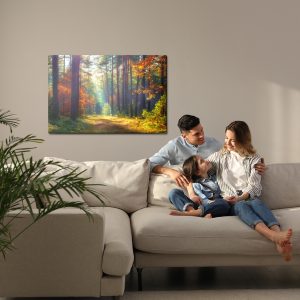 Peinture sur toile Forêt D'automne Au Soleil Du Matin – Image 7
