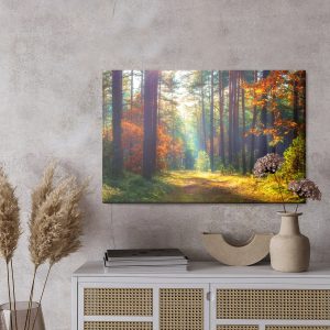 Peinture sur toile Forêt D'automne Au Soleil Du Matin – Image 3