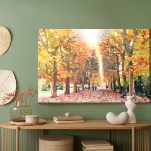 Peinture sur toile Forêt D'automne Peinte À L'aquarelle – Image 5
