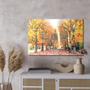 Peinture sur toile Forêt D'automne Peinte À L'aquarelle – Image 3