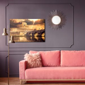 Peinture sur toile Vue De Rome Dans Les Tons De Beige – Image 4