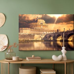 Peinture sur toile Vue De Rome Dans Les Tons De Beige – Image 5