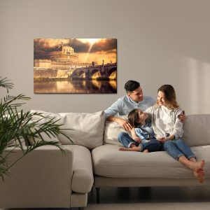 Peinture sur toile Vue De Rome Dans Les Tons De Beige – Image 7