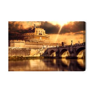 Peinture sur toile Vue De Rome Dans Les Tons De Beige – Image 2