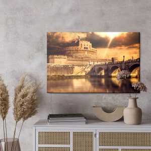 Peinture sur toile Vue De Rome Dans Les Tons De Beige – Image 3