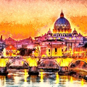Peinture sur toile Saint Pierre Au Vatican Peint – Image 1