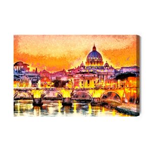 Peinture sur toile Saint Pierre Au Vatican Peint – Image 2