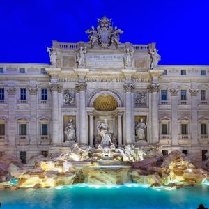 Peinture sur toile Fontaine De Trevi À Rome Le Soir – Image 1