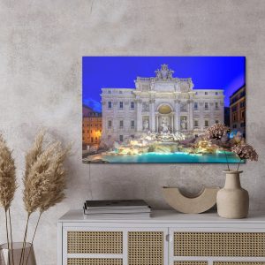 Peinture sur toile Fontaine De Trevi À Rome Le Soir – Image 3