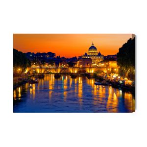 Peinture sur toile Saint Ange À Rome Le Soir – Image 2